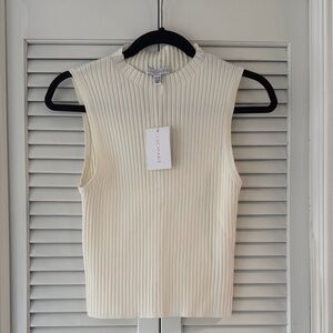 Lucy Paris Ivory Ribbed Tank Top